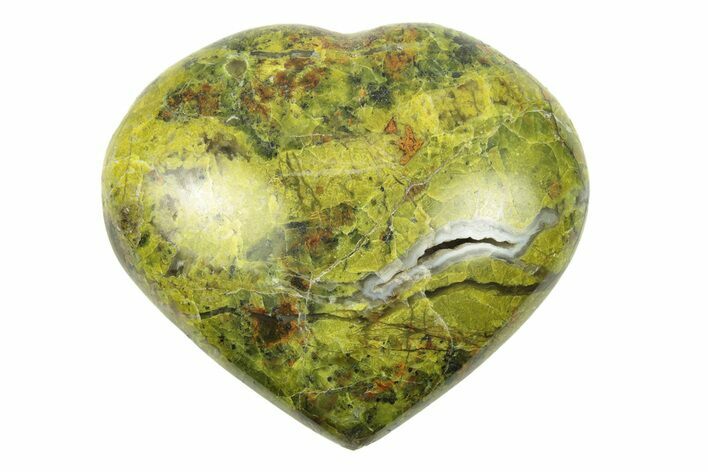 Polished Green Pistachio Opal Heart - Madagascar #249524